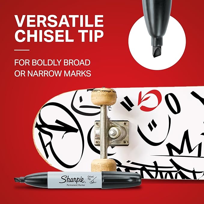 Sharpie Permanent Markers, Broad, Chisel Tip, 12-Pack, Blue (38203)