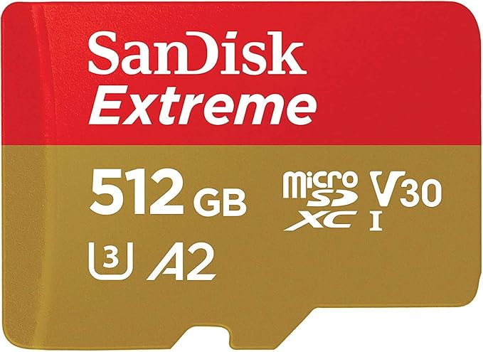 SanDisk Extreme (UHS-1 U3 / V30) A2 512GB (2 Pack) MicroSD Memory Card for GoPro Hero 10 Black Action Cam Hero10 SDXC (SDSQXA1-512G-GN6MN) Bundle with 1 Everything But Stromboli Micro SD Card Reader