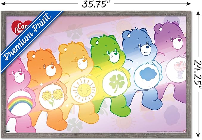 Care Bears - Care Bear Stare Wall Poster, 34L" x 22.4W", Barnwood Framed Version