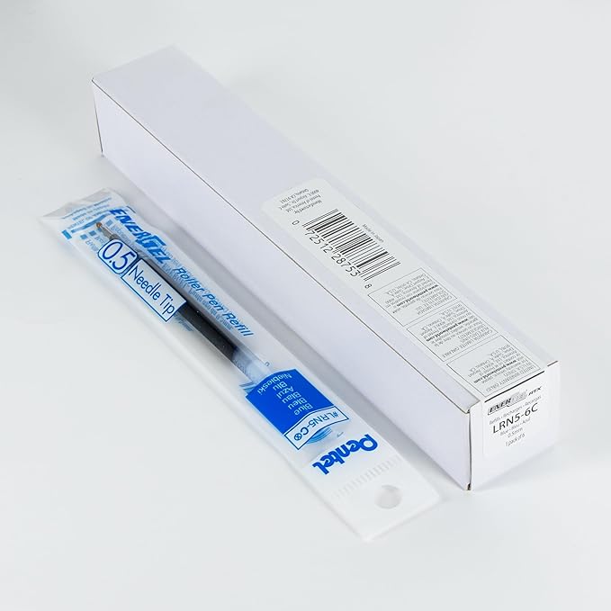 Pentel Refill Ink - for EnerGel Gel Pen, 0.5mm Needle Tip, Fine, Blue Ink, Pack of 6 Refills (LRN5-6C)