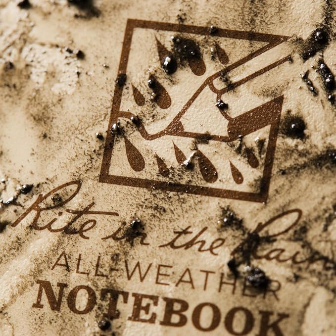 Rite in the Rain Weatherproof Side Spiral Notebook, 4.625" x 7", Tan Cover, Universal Pattern (No. 973T)