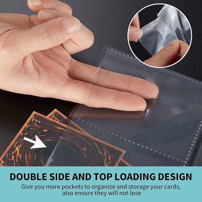 9 Pocket Page Protector - 648 Pockets Premium Double Side Trading Card Sleeves Pages for 3 Ring Binder, Standard Size Card Sheets Protectors