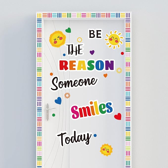 Welcome Back to School Bulletin Board Decorations, Bulletin Board Decor Sets for Smiley Face Classroom Decor, Boho Theme Back to School Decorations for Classroom(Be The Reason Someone Smiles Today)