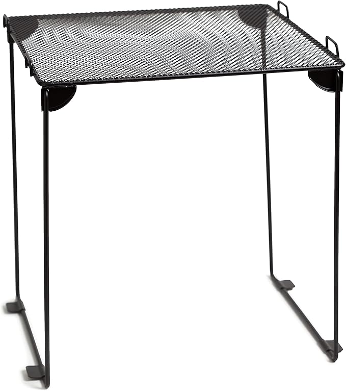 U Brands Mesh Locker Organization Kit, Includes Magnetic Cup, Folding Shelf and Bin, 3 Pieces (Black)
