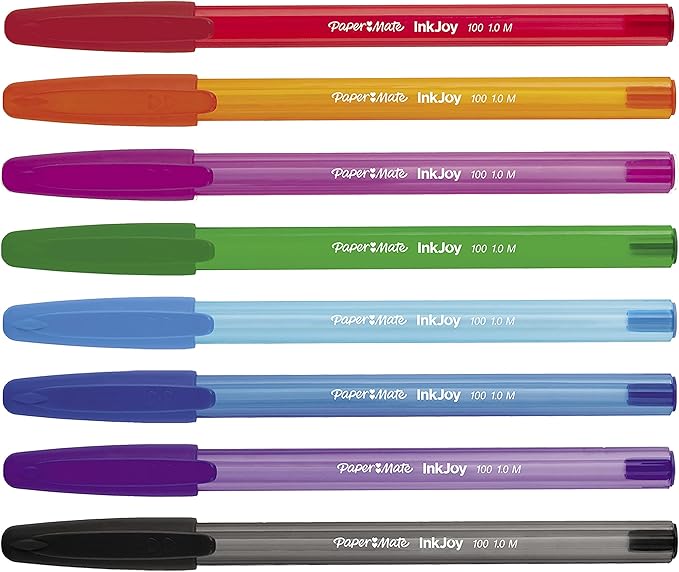 Paper Mate InkJoy 100ST Ballpoint Pens, Medium Point (1.0mm), Assorted, 18 Count (Pack of 2)