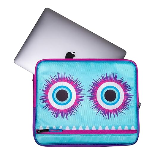 Case it 6 Pack Universal Monster Eye Zipper Binder with Removable Laptop Sleeve, 2-Inch O Rings, Shoulder Strap, LT-307-ME-C-MAG, Magenta