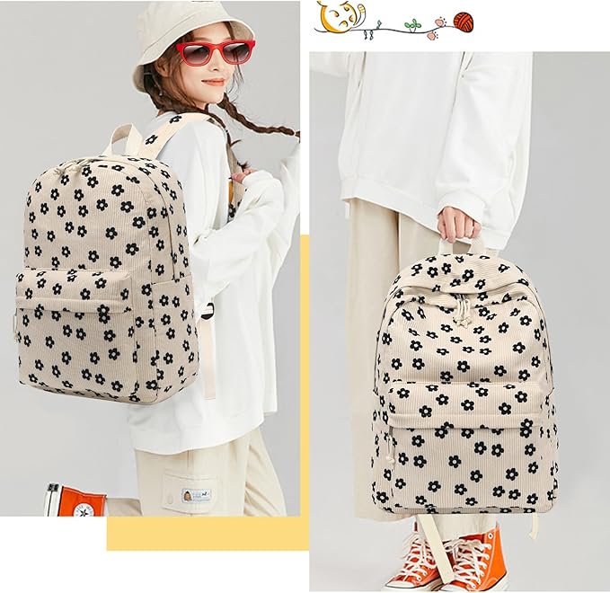 Bluboon School Backpack Set Girls Womens Laptop Bookbag Casual Daypack Fits 15 inch Laptop with Lunch Tote Bag and Pencil Bag