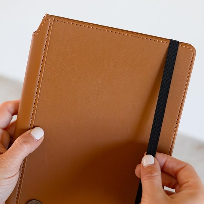 Blue Sky ASMBLD Notebook, 5.75" x 8.5", Undated, Open Spine with Bungee Closure, Flexible Cover, Lined Pages for Journaling, Notes and Planning (Tan, 5.75" x 8.5")