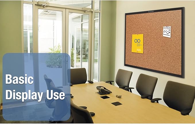 Quartet Cork Board, Bulletin Board, 8' x 4' Corkboard, Black Frame (2308B)