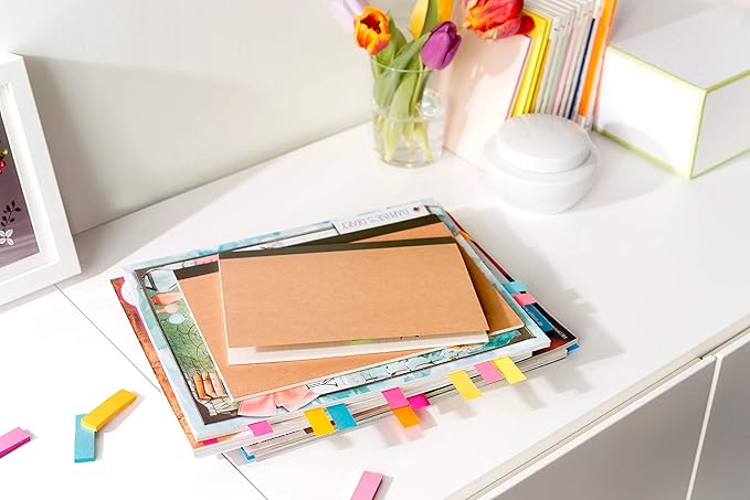 Post-it Page Markers, 1/2 in X 1-3/4 in, Assorted Bright Colors, 100 Sheets/Pad, 5 Pads/Pack (670-5AF2)