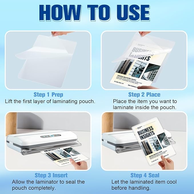 200 Pack 3 mil Lamination Pouches 6" x 9" Clear Laminating Pouches File Card Laminating Pouches Thermal Laminate Pouch Tags for Work Permits Pass Cards Student ID Cards