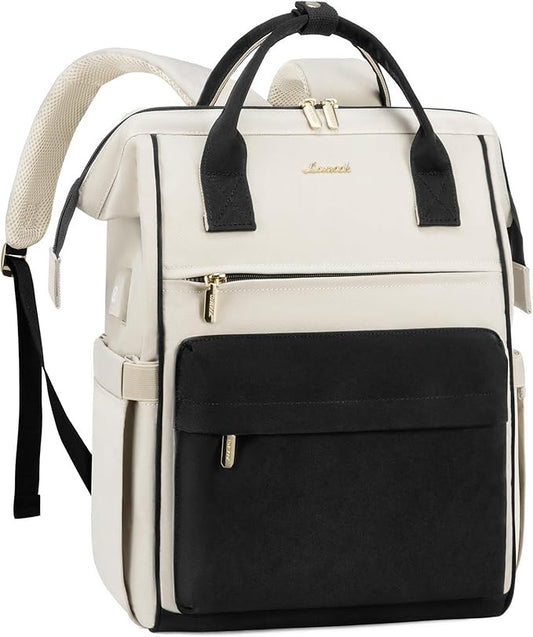 LOVEVOOK Laptop Backpack for Women, 18 Inch Work Teacher Nurse Bag, Large Capacity Business Computer Backpack Purse with USB Port, Stylish Casual Daypack for Travel