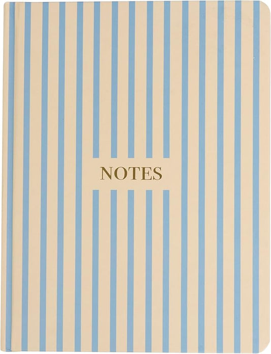 Pearhead Hardcover Journal Notebook 6x8 – Cream & Blue Stripe College-Ruled Writing Journal, 200 Lined Pages for Work, School & Journaling