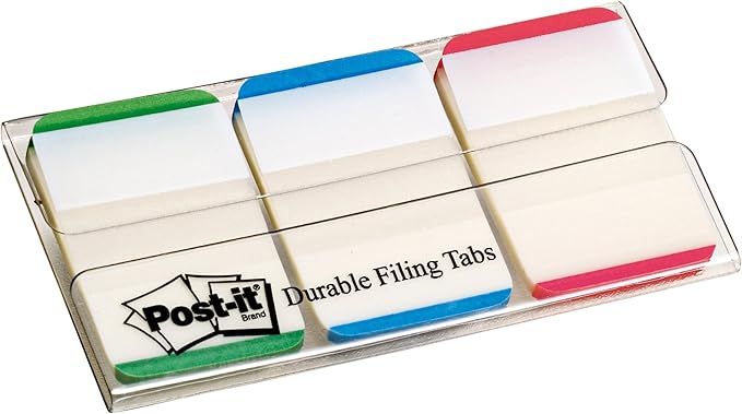Post-it Tabs, 1 in, Lined, Green, Blue, Red, 22 Tabs/Color, 66 Tabs/On-The-Go Dispenser (686L-GBR) (Pack of 2)