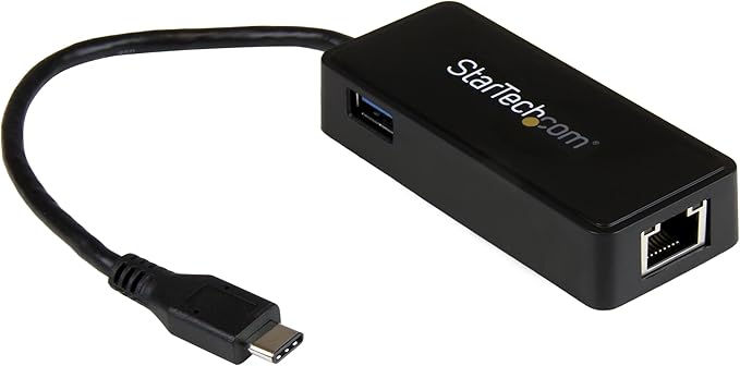 StarTech.com USB-C to Ethernet Gigabit Adapter - Thunderbolt 3 Compatible - USB Type C Network Adapter - USB C Ethernet Adapter (US1GC301AU)