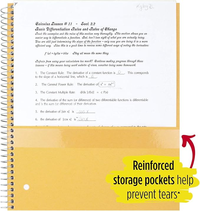 Five Star Spiral Notebooks, 1 Subject, College Ruled Paper, 100 Sheets, 11" x 8-1/2", Color Selected For You, 1 Count (06206)