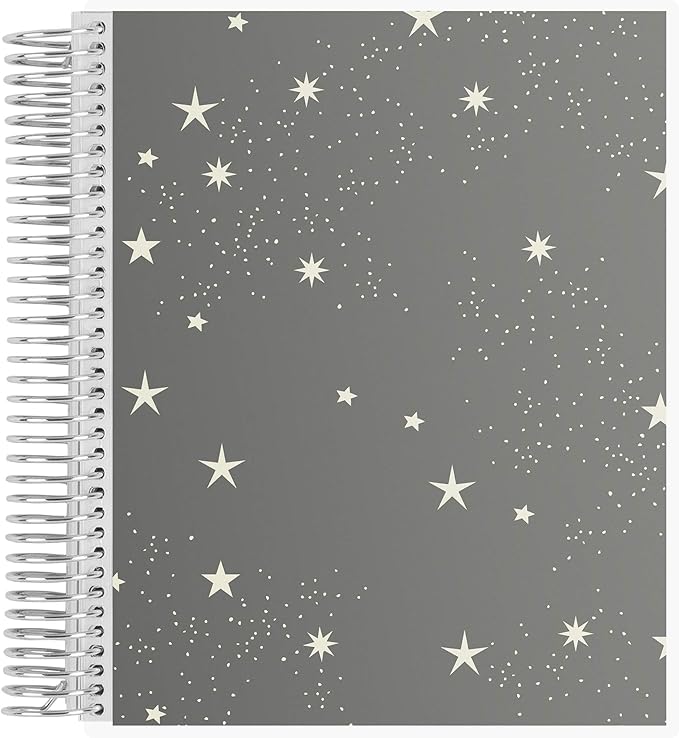 Erin Condren 8.5" X 11" Spiral Bound Productivity Notebook, Starry Sky, Functional 160 Lined Page and 80Lb Thick Paper Spiral Notebook, Stickers Included