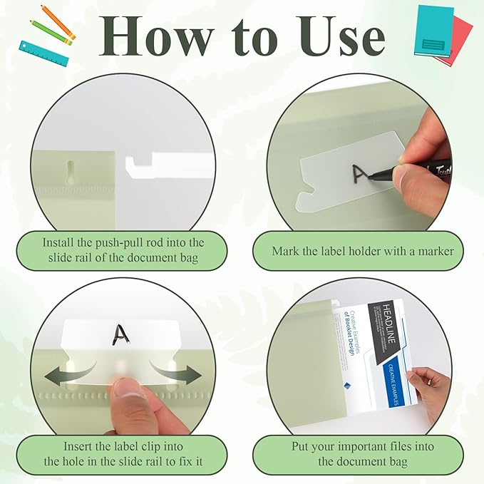 Letter Size Green Hanging File Folders Hanging Document Folder Plastic Transparent Hanging File Folder for File Cabinets Document Filing (20, Sage Green)