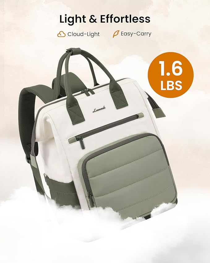 LOVEVOOK Puffer Laptop Backpack for Women, 17 Inch Work Backpack purse for Nurse Teacher, College Bookbag Personal Item Travel Bag Computer Daypack for Daily Commute