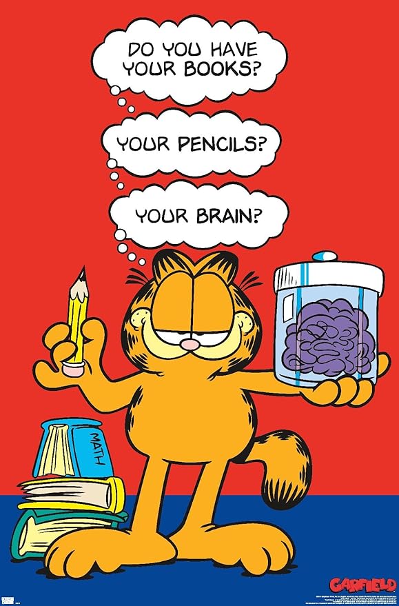 Garfield - Brain Wall Poster, 22.4L" x 14.7W", Premium Unframed Version