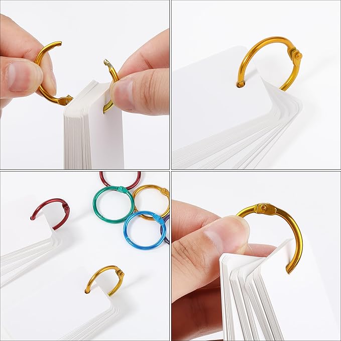 Mr. Pen- Loose Leaf Binder Rings, 72 Pack, Assorted Colors, 1 Inch, Metal, Small