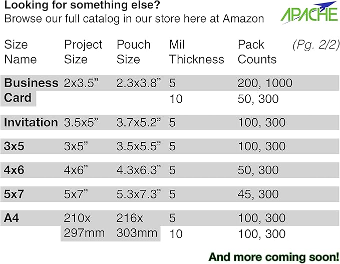 Apache 100 Pack Laminating Pouches 10 mil, for Legal Size 8.5 x 14 Inch Documents (9 x 14.5 Inch Sheets), Office and School Supplies, Thermal Laminating Sheets, Super Clear, Round Corner