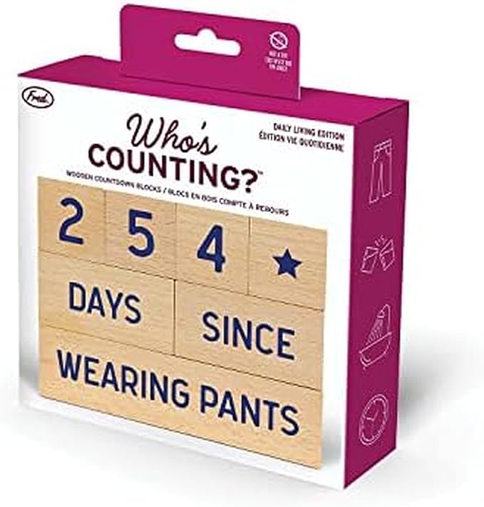 Genuine Fred Who's Counting Wooden Countdown Blocks, Daily Living Edition, Assorted