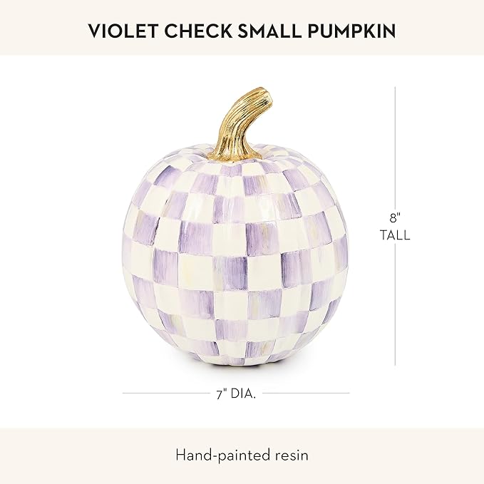 MACKENZIE-CHILDS Violet Check Small Pumpkin