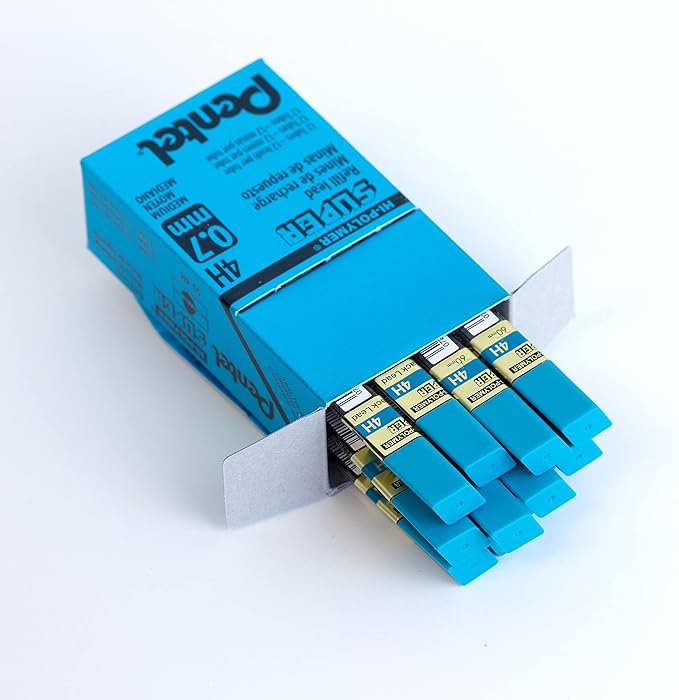 Pentel Super Hi-Polymer Lead Refill, (0.7mm) Medium, 4H, 144 Pieces of Lead, 12 Tubes of Lead (50-4H)