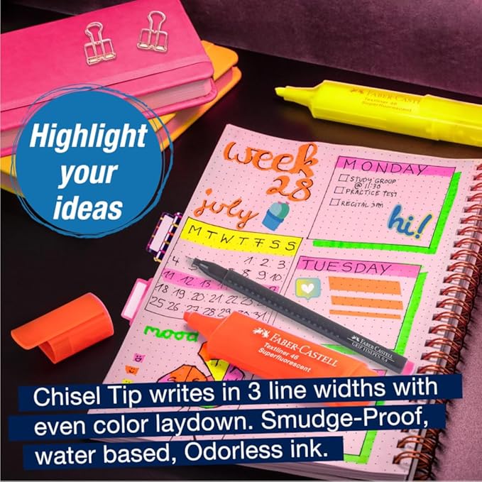 Faber-Castell Essential Note Taking Supplies - Studying Essentials Set with 6 Fineliner Journal Pens, College School Supplies, Stationary and Planner Accessories