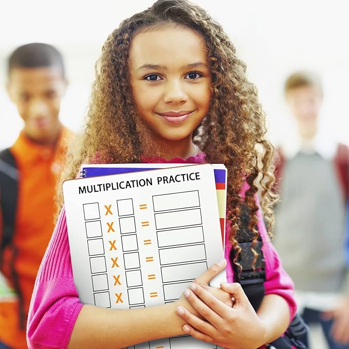 2 Pack Dry Erase Multiplication Chart Whiteboard 9" x 12" Multiplication Table l Double Sided Times Table Math Manipulatives White Board for Kids Students, Classroom and Home, Mini Whiteboard Lapboard