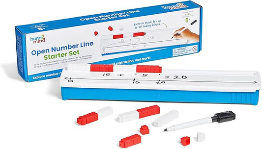 hand2mind Open Number Line Starter Set, White Board Dry Erase Number Lines for Students, Teaching Addition and Subtraction, Educational Math Manipulatives, Classroom Supplies for Teachers Elementary