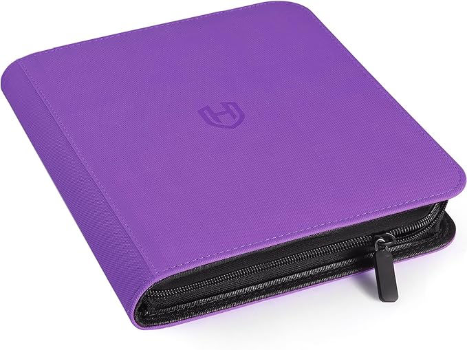 Card Binder 12 Pocket with Zipper, 816 Pockets Trading Card Holder Book, Premium PU Cover Zip Folder Binder, Side Loading Carrying Case Binder Album for TCG, MTG, Sports Cards, Game Cards