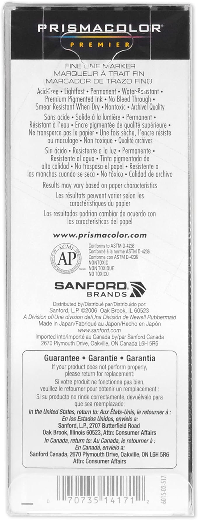 Prismacolor 14171 Premier Fine Line Illustration Markers, Assorted Fine Tips, Black, 5-Count