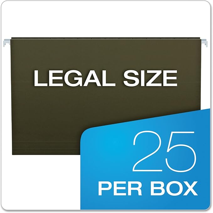 Pendaflex 81620EE Recycled Hanging Folders, Legal Size, Standard Green, 25/BX (81620)