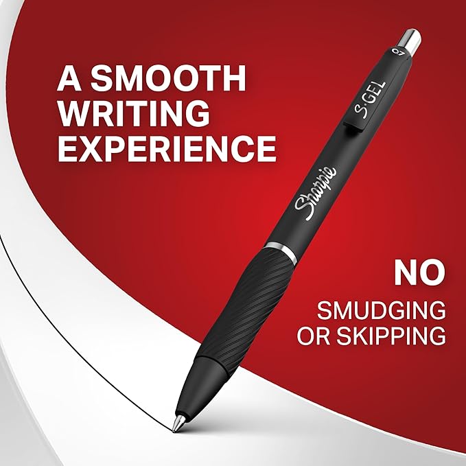 Sharpie S-Gel Gel Pens Drawing Pens Gel Ink For Journaling Writing Coloring Medium Point (0.7Mm) Black Ink Pen 36 Count