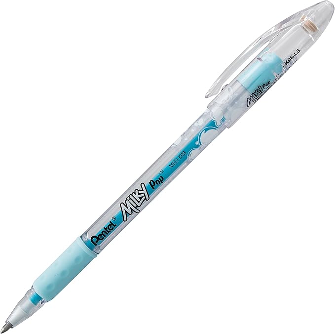 Pentel Arts Milky Pop Pastel Gel Pen, 0.8mm Medium Line, Assorted Colors, Pack of 8 (K98PABP8M)
