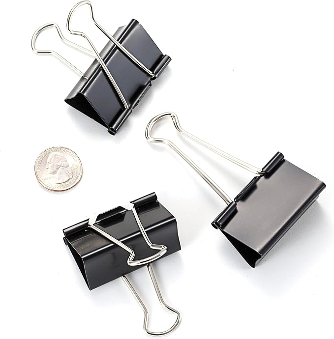 Officemate Large Binder Clips, 2 inch Wide, 1 inch Capacity, Box of 12 (99100)