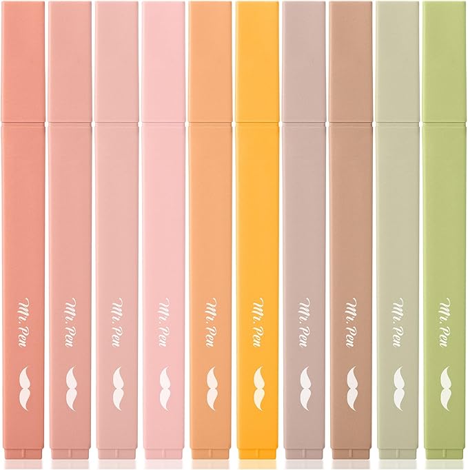 Mr. Pen- Aesthetic Bible Highlighters No Bleed Through, 10 Pack, Boho Colors, Cute Highlighter for Journaling Supplies and School Accessories, Bible Highlighters and Pens No Bleed