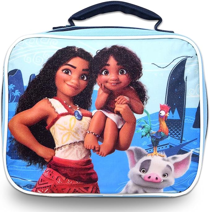 Disney Moana Backpack with Lunch Bag Set - Bundle Backpack, Lunch Box, Stickers, Water Bottle, More | Moana School Bag for Girls