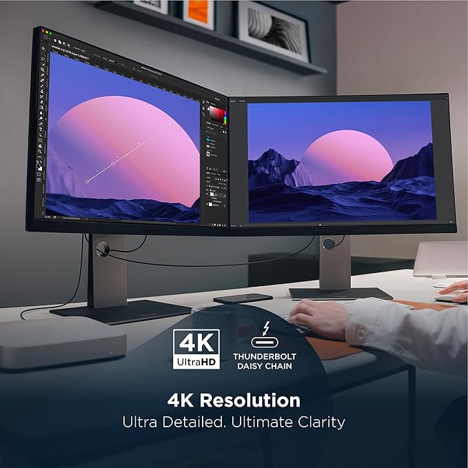 ViewSonic VP2488-4K 24 Inch 4K Mac-Ready Monitor with 100% sRGB, 98% DCI-P3, Pantone Validated, Advanced Ergonomics, Thunderbolt 4, USB Hub, HDMI, and DP for Home and Office