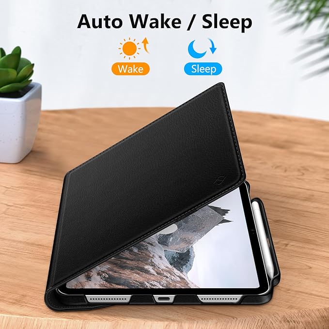 Fintie Rotating Case for iPad (A16) 11th Generation 11 Inch (2025), iPad 10th Generation 10.9 Inch (2022) - [Built-in Pencil Holder] 360 Degree Rotating Protective Stand Cover, Black