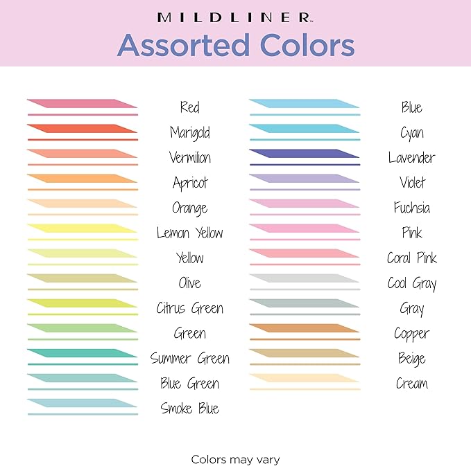 Zebra Pen Mildliner Dual-Tip Highlighter Set, Broad and Fine Tips, No Bleed, Ideal for Bible Highlighting, Journaling, School and Office Supplies, Assorted Ink in Carrying Case, 25-Pack (78025)