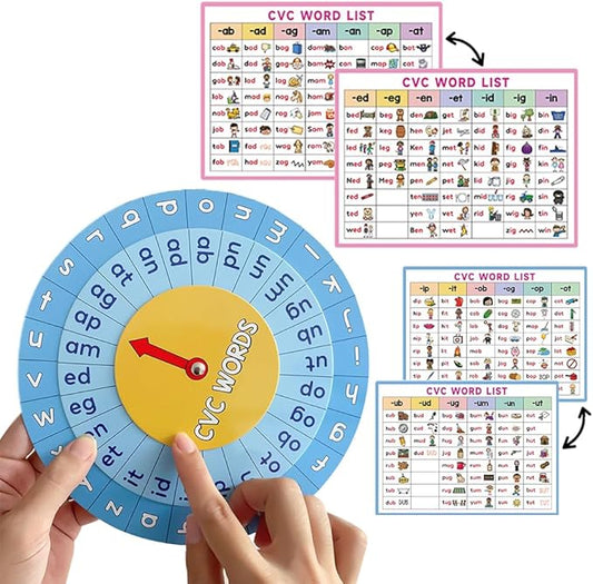 Lachilly Montessori CVC Words Games with Word Lists Sheets, Speech Therapy Toys for Toddlers Kids, Kindergarten Teacher Teaching Aids, CVC Flash Cards Phonics Reading Activities