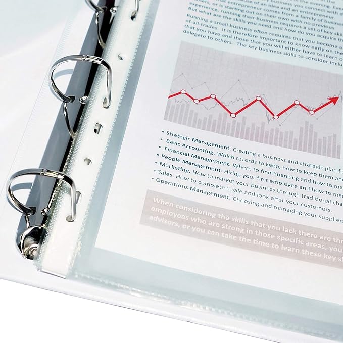 Rubex Sheet Protectors 8.5 x 11 inch Clear Page Protectors Plastic Sleeves Reinforced 11 Hole fit for 3 Ring Binder Top Loading 9.25 x 11.25 inch (200 Sheets)