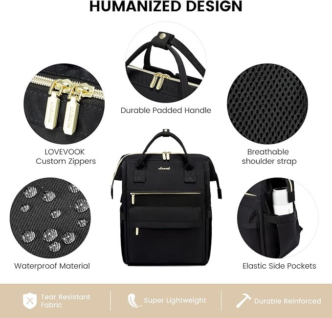 LOVEVOOK Laptop Backpack for Women,15.6 Inch Work Teacher Nurse Bag,Business Computer Backpack Purse with USB Port,Stylish Casual Daypack for Travel