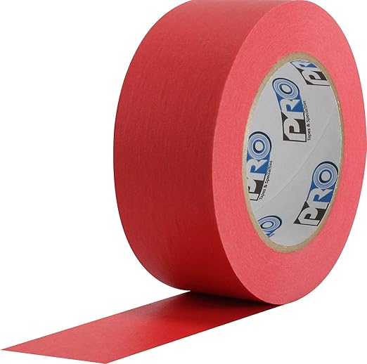 ProTapes Colored Crepe Paper Masking Tape, 60 yds Length x 2" Width, Red (Pack of 1)