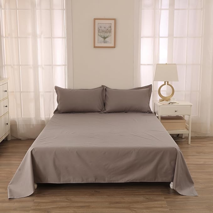 WenBags Lightweight Waterproof Flat Sheet 90 * 118 Inches California King Size-Mattress Protector for Bed & Couch, Pet Hair Resistant Cover Ideal for Dogs & Cats, Perfect for Hotels & Hospitals(Gray)