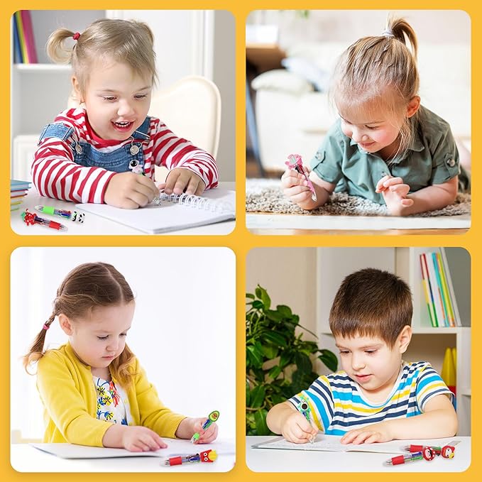 35 Pack Mini Multicolor Pens in One 4-in-1 Fun Pens for Kids Cute Ballpoint Pen Bulk for Birthdays and Children's Parties Fun Gifts Assorted Ink Kawaii Pen
