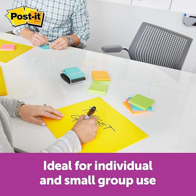 Post-it Super Sticky Big Notes, 11 in x 11 in, 1 Pad, 2X The Sticking Power, Yellow, Recyclable (BN11), 6 Pack